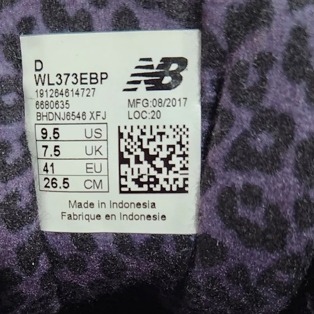 New Balance Women's 373 Sneakers Purple Leopard Sz 9.5 - Picture 10 of 10